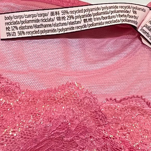 NWT VICTORIA'S SECRET Dream Angel Cheekini Pantie Sz M Sparkle Pink Lace - Picture 4 of 4